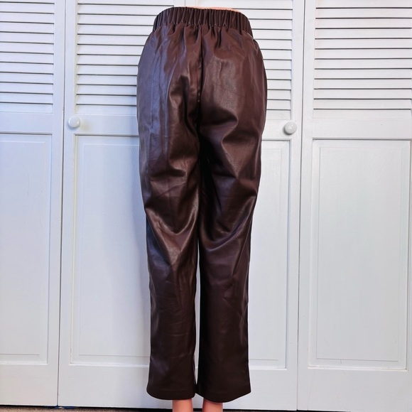 LISADNYC The Drop Coffee Bean Vegan Leather Pull-On Jogger Size Small - Picture 7 of 7
